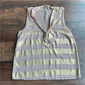 Charlotte Russe Tank Top | Sheer Tank Top | Gold Foil | Shimmer Tank Top